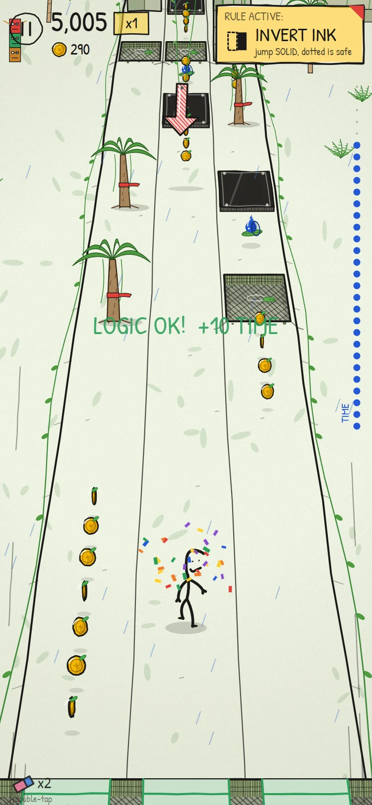 Logic Runner in the jungle: a logic gate solved, LOGIC OK plus 10 time